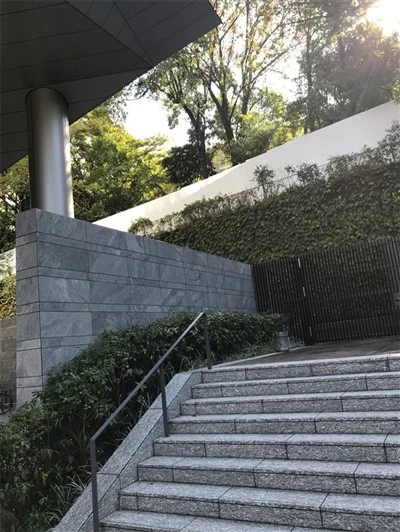 상업용 건물의 화강암 계단